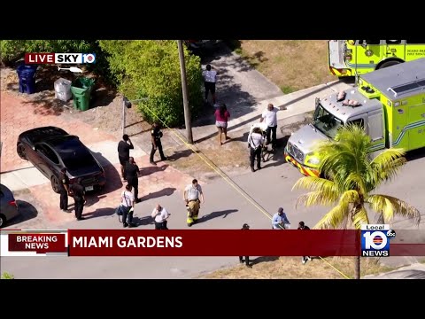Police officers investigate shooting in Miami Gardens