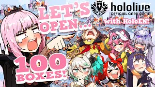 【OPENING 100 BOXES】HoloOCG Card Game Box Opening! with HoloEN Members!