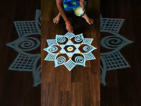 🙏 Divine Lotus Kolam | Viral Rangoli #shorts #kolam #simplekolam #rangoli #suryadailyrangolidesigns