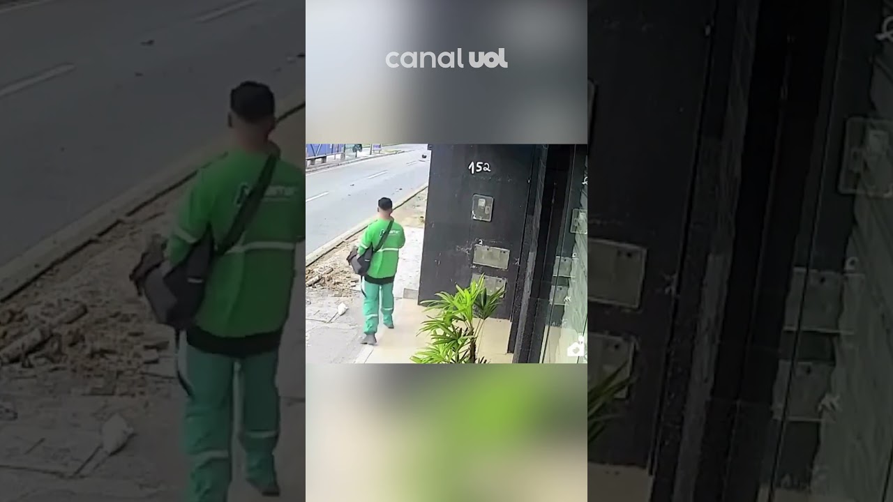 Agente de limpeza escapa por pouco de atropelamento e agradece de joelhos em Aracaju vídeo