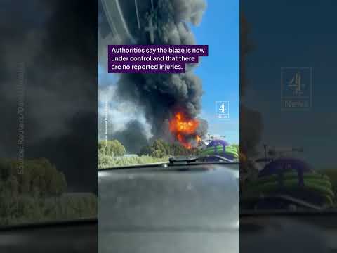 Chemical factory on fire after explosion