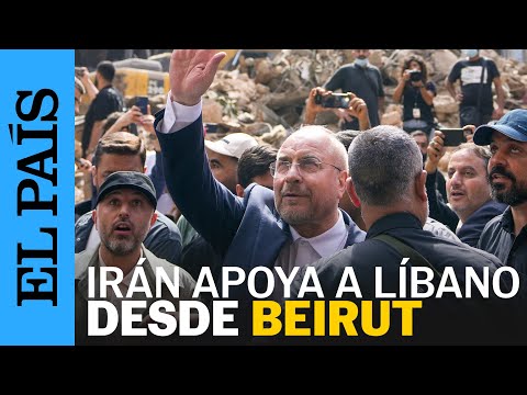 GUERRA LÍBANO |El presidente del Parlamento de Irán visita el lugar de un ataque de Israel en Beirut