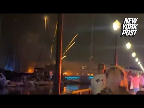 CA yacht loaded with 1,000 rounds of ammo, fireworks bursts into flames and sinks at popular marina