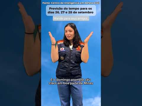 Previsão do tempo em MG nos dias 26, 27 e 28 de 2025. INSCREVA-SE