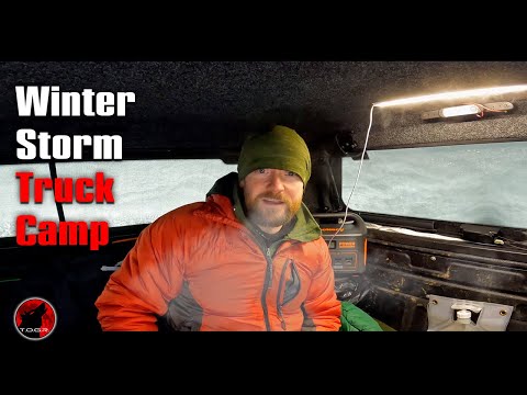 Everything is Frozen! - Winter Camping in my Truck During a Snow Storm - Broken Heater
