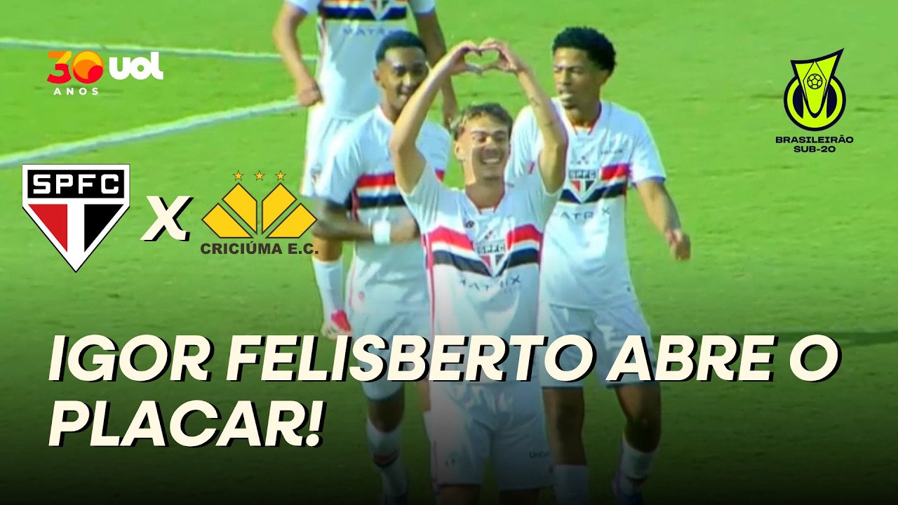 GOLAÇO DO SÃO PAULO PARA ABRIR O PLACAR CONTRA O CRICIÚMA! IGOR FELISBERTO BATE FORTE NO ÂNGULO!