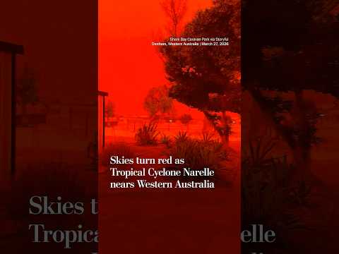 Western Australia's sky turns red ahead of tropical cyclone
