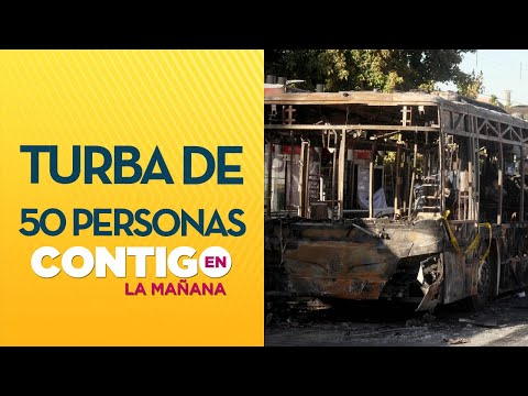 Queman cuatro buses Red en el centro de Santiago - Contigo En La Mañana