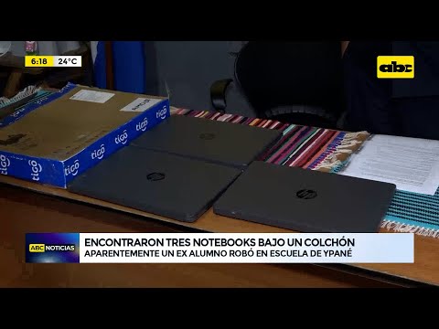 Encontraron tres notebooks bajo un colchón