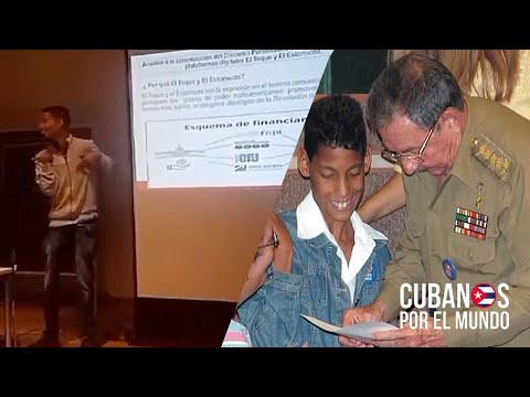 Régimen castrista usa a joven discapacitado, para hacerle frente a los cubanos libres en Europa