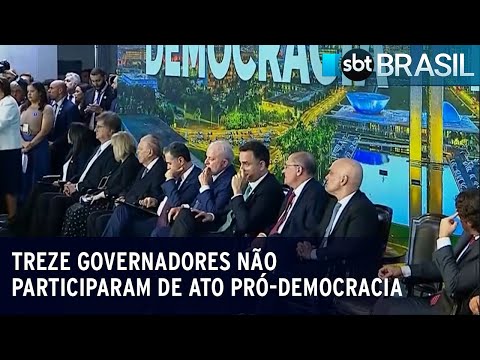 8 de Janeiro: Treze governadores não participaram de ato pró-democracia | SBT Brasil (08/01/24)