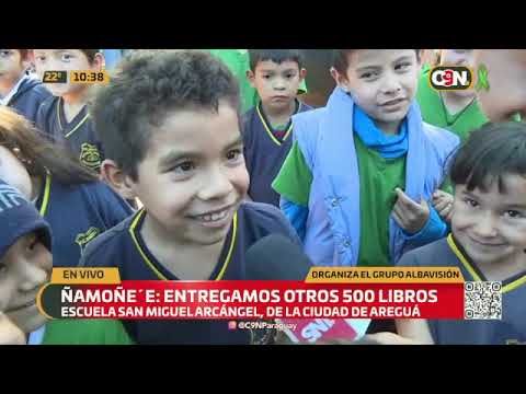 Ñamoñe'? entrega 500 libros a la escuela San Miguel Arcángel de Areguá