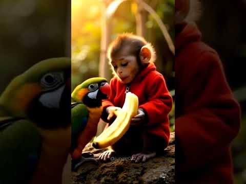 Work hard and make your baby monkey's luck shine 🤗 jungle animation❤️#explore #subscribe #shortvideo
