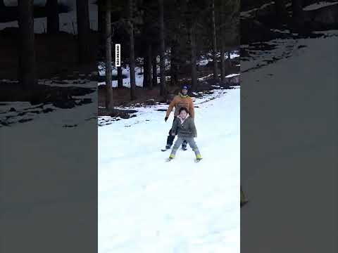 ?Esto es hermoso: La alegría de aprender a esquiar en el nuevo parque de nieve de Manzano Amargo