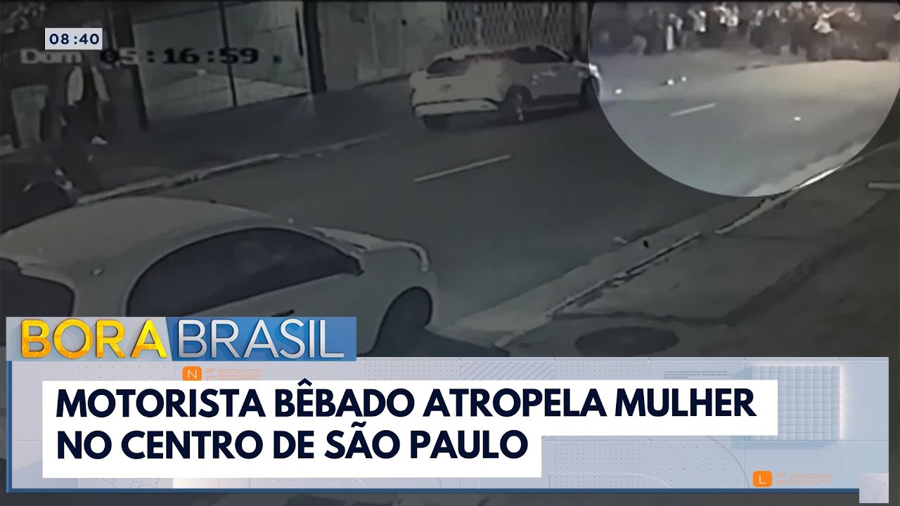 Motorista bêbado atropela mulher no centro de São Paulo