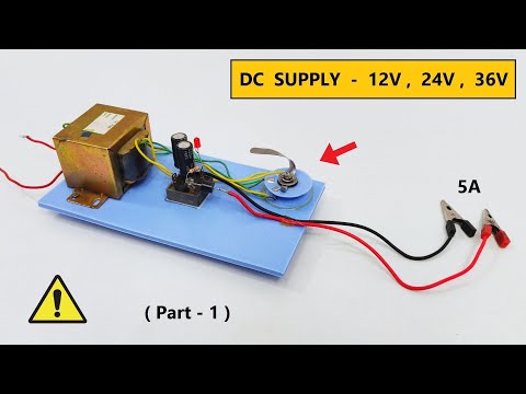 Make 12v, 24v, 36v Adjustable DC Motor Power Supply with DVD Player Transformer