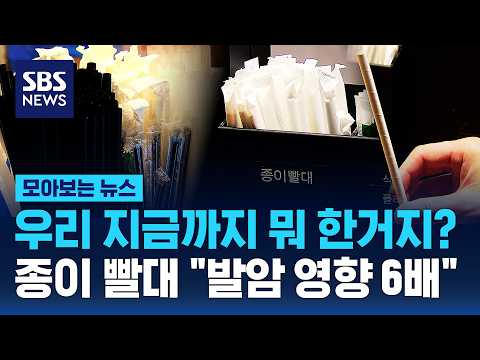 우리 지금까지 뭐 한거지?..종이 빨대 "발암 영향 6배" 조사 결과 발표 / SBS / 모아보는뉴스
