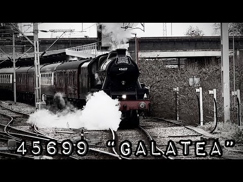45699 “Galatea” + 47802 arrive and depart Crewe The Cheshireman Tour plus other workings 4/3/23