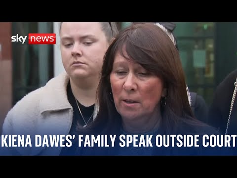 The family of Kiena Dawes speak outside court after man found not guilty of manslaughter