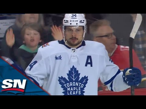 Maple Leafs Auston Matthews Pulls Puck Between Legs To Score Slick Goal vs. Flames