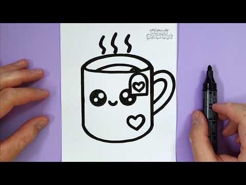 How to Draw a Cute Cup of Tea | Easy Step by Step Drawing