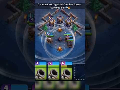 Cannon Cart Rolls In... Then Regrets EVERYTHING 😅 #shorts #coc #gaming #new #shortvideo