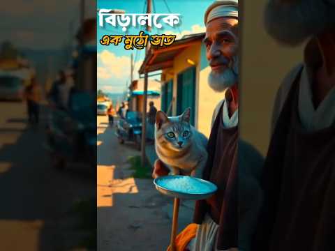 বিড়ালকে এক মুঠো ভাত 🐱🥡 ছোট্ট নেক কাজ, বড় সওয়াব! #1minutestory #motivation #আল্লাহরপথে