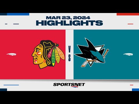 NHL Highlights | Blackhawks vs. Sharks - March 23, 2024