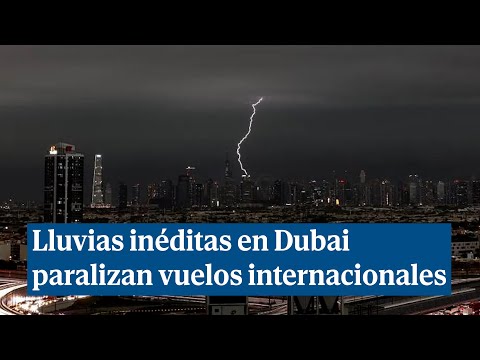 Lluvias inéditas afectan los vuelos del aeropuerto internacional de Dubai