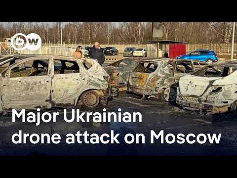 One of the largest ever Ukrainian drone attacks on Moscow kills three, Russia says | DW News