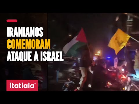 IRANIANOS COMEMORAM ATAQUE A ISRAEL NAS RUAS DE TEERÃ, CAPITAL DO PAÍS
