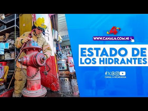 Bomberos Unidos verifican estado de los hidrantes del Mercado Iván Montenegro de Managua