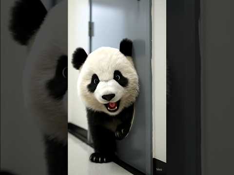 띵동! 누구신가요?! Knock knock! Who's there?! コンコン！誰ですか？！#viral #팬더 #aianimals