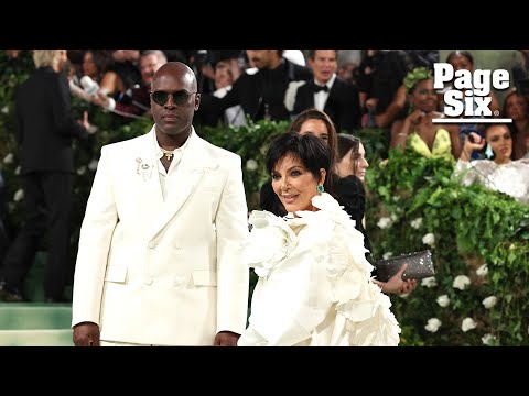 Kris Jenner matches with boyfriend Corey Gamble in monochromatic white on Met Gala 2024 red carpet