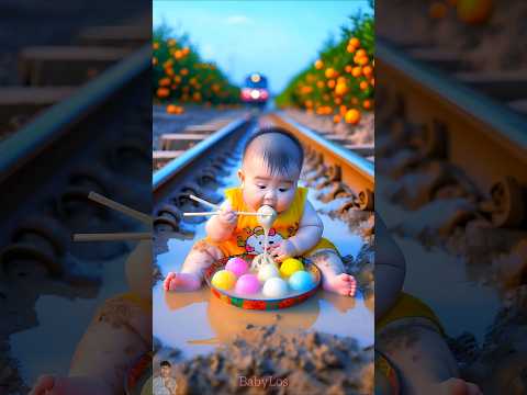 ❤️ Evolution of Baby: Train Attack on Baby for Food Eating #cat #cute #love #shorts BabyLos 27