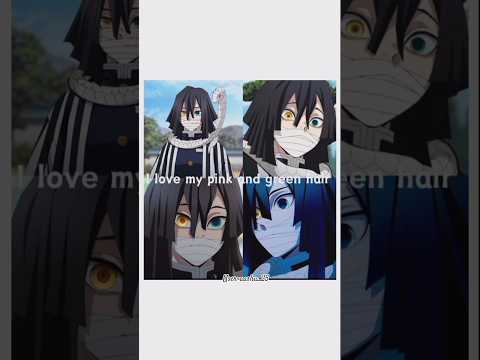 My 🩷 and 💚 hair . #music#explorepage#animieeditz #deamonslayer#ObanaiIguro #MitsuriKanroji#viral