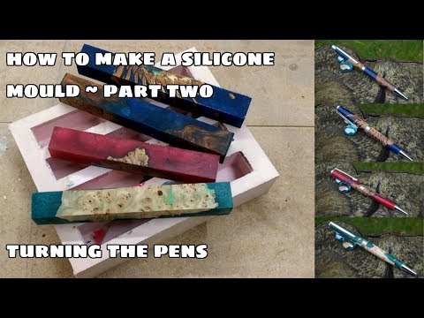 Making a silicone mould, part 2 - turning the resin pen blanks
