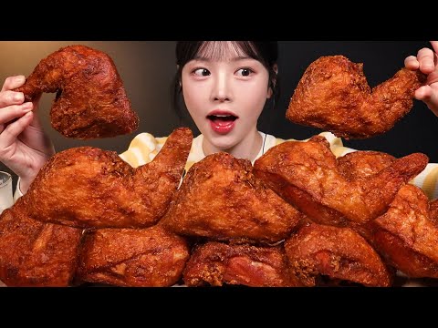 SUB)겉바속촉 후라이드 통다리 치킨 먹방!🍗 옛날통닭 생맥주까지 치맥 꿀조합 리얼사운드 Fried Chicken Legs Mukbang Asmr