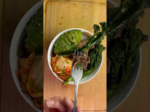 Beef and Broccolini W/ Avocado and Kimchi