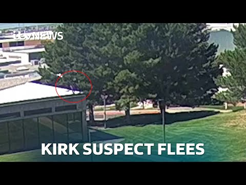 Watch the moment Charlie Kirk's murder suspect flees the scene | ITV News