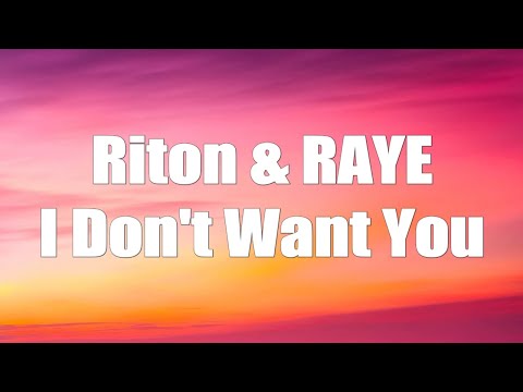 Riton, RAYE  - I Don't Want You (Lyrics)