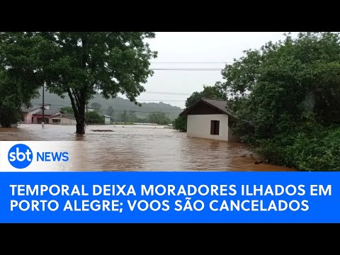SBT News na TV: Chuva provoca estragos e cancela voos no RS; Governo reconhece emergência no Rio