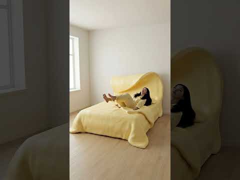 🔴 Would you sleep in a giant BUTTER SLIME bed? 🤤💤 #ASMR #OddlySatisfying #Slime #SatisfyingVideo