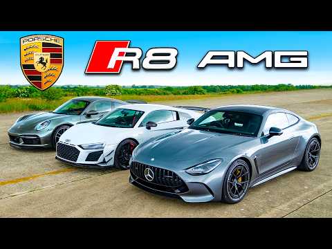 Drag Race Showdown: Mercedes AMG vs. Audi R8 vs. Porsche 911