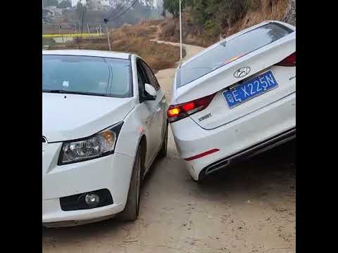 Good drivers show how to handle narrow road problems #3