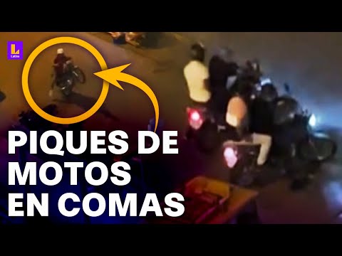 Piques ilegales de motos en Comas: Cierran la calle con parlantes y montan una discoteca