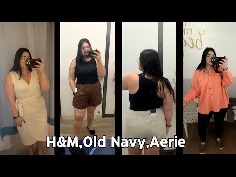 PLUS SIZE In The Dressing Room Try On | H&M, Old Navy, & Aerie