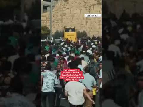 Ronaldo greeted by hundreds of fans in Iran