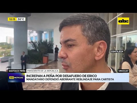 En Uruguay, Peña defendió restitución de fueros a Erico Galeano