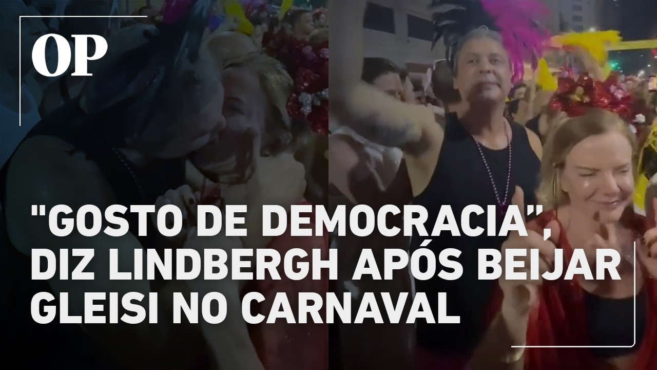 Lindbergh beija Gleisi na boca em bloco de Carnaval no Rio: “Com gosto de democracia”